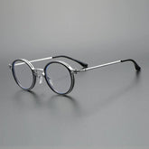 Kay Retro Round Optical Metal Glasses Frame Round Frames Southood Silver Black